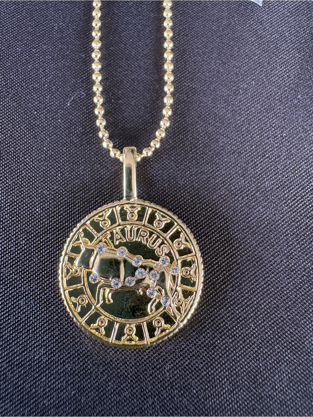 Melinda Maria Gold Taurus Zodiac Pendant Necklace